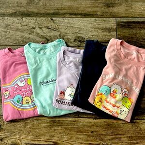 Bundle of Sumikkogurashi t-shirts for kids from JAPAN